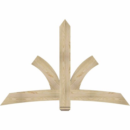 Ekena Millwork Davenport Rough Sawn Timber Gable Bracket, Douglas Fir, 72"W x 48"H x 2"D x 6"F, 16/12 Pitch GBW072X48X0206DAV00RDF